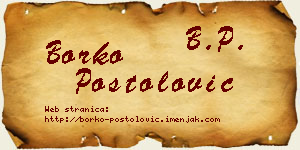 Borko Postolović vizit kartica